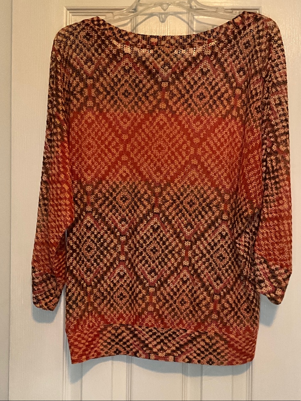 Ruby Rd. Rust Multi-Pattern Knit Tunic - Picture 3 of 5